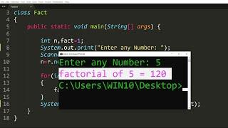 Java program to find Factorial of a Number | Learn Coding