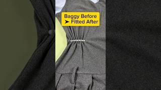 Easy Dress Hack: How to Fix a Loose Waistline Without Sewing Machine or Elastic #shorts #sewing
