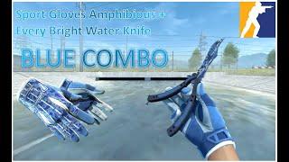 Sport Gloves Amphibious + All Bright Water Knife | BLUE Combo | CS2 Showcase