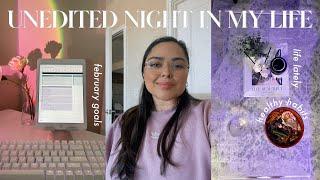 UNEDITED NIGHT IN MY LIFE  life lately, february goals, building healthy habits