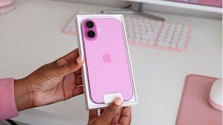 Pink iPhone 16 Unboxing and Accessories + My Home Screen Set-up