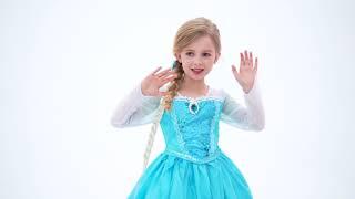 AmzBarley Snow Queen Dress for Girls Kids Princess Party Dressing up Costume