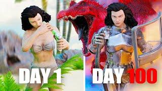 Surviving 100 Days in Ark's BEST Cave! - A Full ARK Wipe