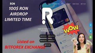 $100 RON TOKEN AIRDROP || Listed On Biforex Exchange in RON/BTC || Don't Miss