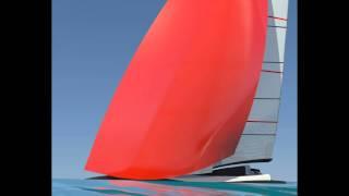 SpeedDream sailing with spinnaker - animation