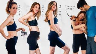 PREGNANCY TRANSFORMATION (week by week belly growth)