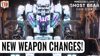 New WEAPON BALANCE CHANGES - Buffs & Nerfs analyzed! - Ghost Bear Flash Storm! - Mechwarrior 5 Clans