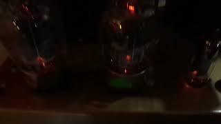 DEMO OF A VINTAGE PAIR OF UNICORNS SUPER RARE HEATHKIT W-6M TUBE AMPS w/CAGES & PREAMPS FOR SALE
