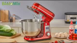 BioloMix Kitchen Food Stand Mixer, Blender, Quiet Motor, Cream Egg Whisk, Whip Dough Kneader,6-Speed