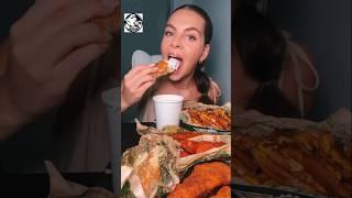 Flavor Explosion! Lyss Eats Wingstop Tenders & Voodoo Fries #mukbang #shorts #wingstop #trending