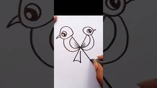 #short | Love Bird Drawing | #short #art #drawing #bird #satisfyvideo