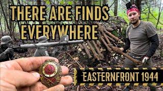 WORLD WAR 2 METALDETECTING. WW2 POSITIONS WITH AMAZING FINDS. EASTERNFRONT 1944.