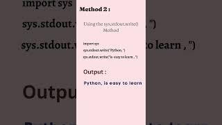 Python: Ways to print output without using nextline ‍#python #pythonprogramming #shorts #print