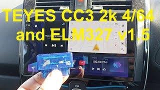 Сопряжение Teyes CC3 2K 4/64 и ELM327 v1.5 адаптер