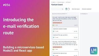 Introducing the e-mail verification route: Building a microservices-based NodeJS and React app #056