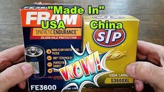 Fram FE3600 Oil Filter Cut Open vs. STP S3600XL Oil Filter Cut Open Comparison