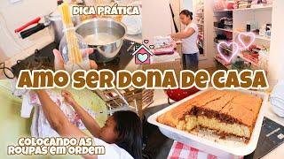 AMO SER DONA DE CASA | CASA LIMPISSÍMA | FIZ BOLO MESCLADO PARA O CAFÉ DA TARDE | CUIDANDO DO LAR