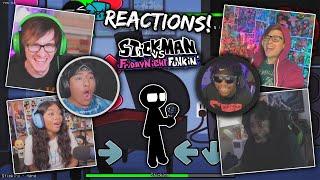 Youtuber's React To Friday Night Funkin' VS Stickman!