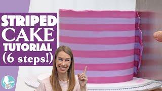 6 EASY STEPS! Striped Cake Tutorial