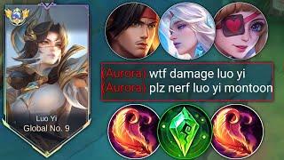 GLOBAL LUO YI SATISFYING GAMEPLAY IN SOLO RANKED VS META HERO AURORA | LUO YI BEST BUILD | MLBB