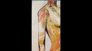 Sexy woman body painting abstract art acrylic figure figurative naked nude anatomy hot girl model