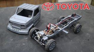 How to make TOYOTA PICKUP Double Wishbone Suspension & DIY Rubber Tires from PVC.#part 1