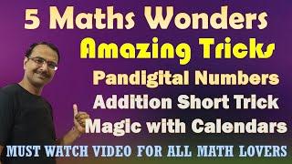 Enjoy 5 Math Wonders II Amazing Tricks for Math Project II Surprise Your Friends II Number Tricks