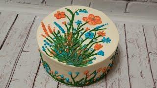 УКРАШЕНИЕ ТОРТА БЕЗ НАСАДОК/ЦВЕТЫ НА ТОРТЕ//CAKE DECORATION WITHOUT ATTACHMENTS/FLOWERS ON THE CAKE