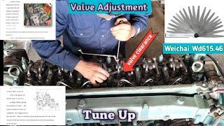 VALVE ADJUSTMENT  | VALVE CLEARANCE ADJUSTMENT | VALVE LASH ADJUSTMENT | TUNE UP | WEICHAI WD615.46