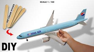 Making an airbus a321 out of just ice cream sticks | aeroplane models