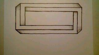 how to draw the Impossible 3d Rectangle optical illusion Step By Easy Shape Square #Shorts Trick Art