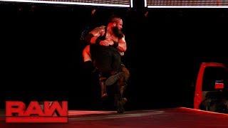 Roman Reigns Spears Braun Strowman off the stage: Raw, July 3, 2017