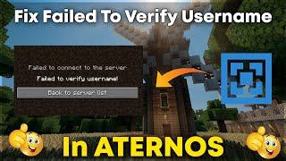 How to fix failed to verify username in aternos server | Fixed