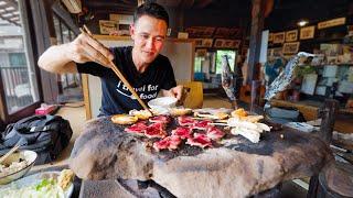 Unbelievable Japanese Food!! ️ STONE BBQ in Mountains Japan!!