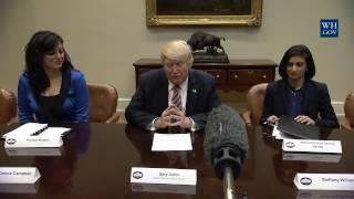 President Trump drops by the Women in Healthcare panel hosted by Seema Verma