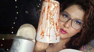 ASMR Lamiendo vaso con chamoy y tajin