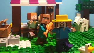 lego minecraft (stop movie studio) villagers and Chicken