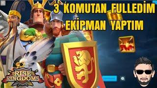 3 KOMUTAN BİR SEFERDE FULLEDIM , EKİPMAN YAPTIM ,hesap incelemesi - Rise of Kingdoms