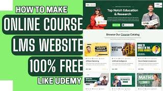 How To Make A FREE Online Course, LMS, Educational Website Like Udemy in WordPress - Tutor LMS 2024