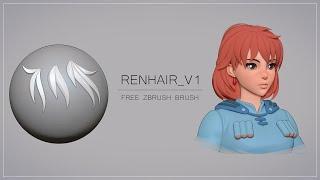 Zbrush - Free Hair Brush (RenHair_V1)