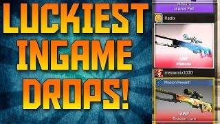 CS:GO - LUCKIEST INGAME DROPS! (ft. Dragon Lore & Medusa) +Reactions