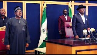 Gov Bala Muhammad Storms Rivers State To Back Fubara - Watch The Swearing-in of The 23 LG Chairmen