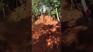 Rzr 1000 turbo beside Paycheck Holler at Indian Mountain Atv park. Near miss but nice save