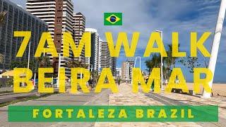  Fortaleza Brazil Beach and Boardwalk 4K Walking Tour (Beira Mar) at 7am