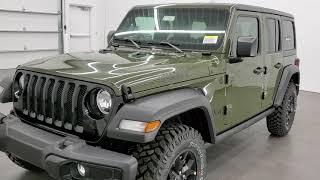 2021 JEEP WRANGLER WILLYS SPORT UNLIMITED SARGE GREEN WRANGLER WALK AROUND IN DEPTH REVIEW SOLD!