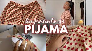 Conjunto shorts de elástico + blusa básica de manguinha