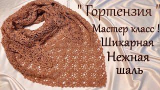 Мастер- класс !!! Вяжем нежную, шикарную шаль "Гортензия "