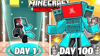 I Survived 100 Days as DIAMOND TV MAN in HARDCORE Minecraft