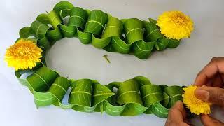 3 Door Wall Mango Leaves Decoration ideas | Mango Leaves Garland | Mango leaves Festival Decor