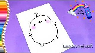 cute KAWAII Molang How to Draw Molang